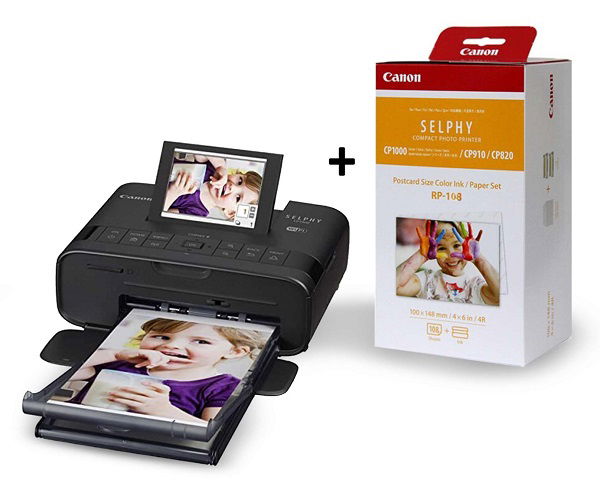 Canon SELPHY CP1300 Compact Photo Printer - Black + RP-108