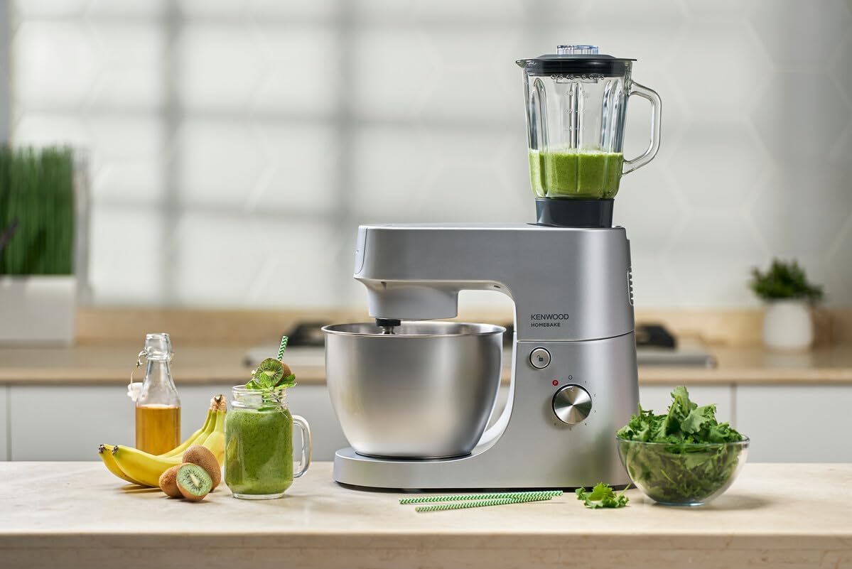 Kenwood HOMEBAKE 1400W Stand Mixer with Blender, 5L Brushed Steel