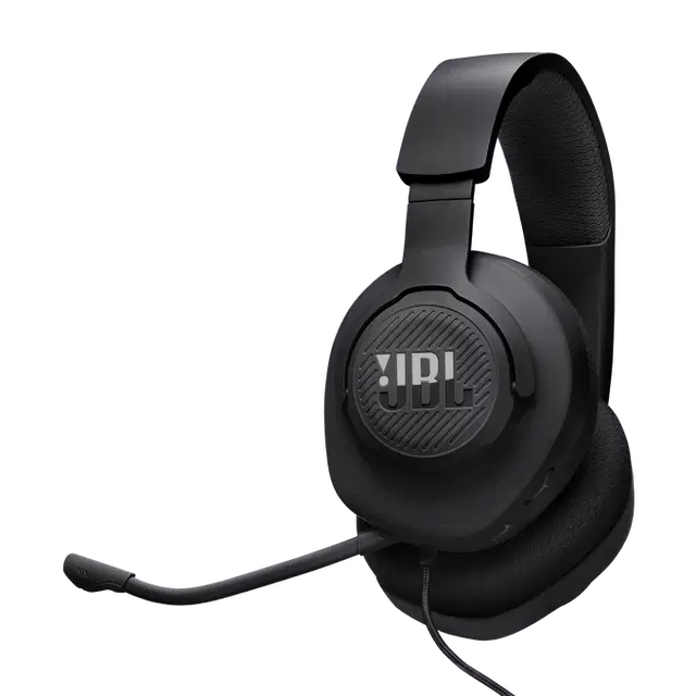 سماعة الألعاب السلكية JBL Quantum 100M2 فوق الأذن باللون الأسود (JBLQTUM100M2BLK)