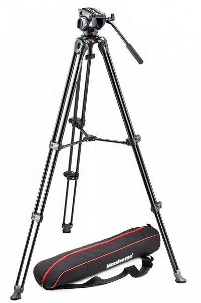 Manfrotto Tripod with fluid video head Lightweight with Side Lock (MVK500AM)