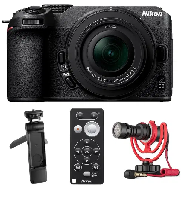 Nikon Z30 Mirrorless Camera Kit With 16-50mm + RODE VIDEO MICROPHONE + SmallRig Tripod Grip for Nikon ML-L7 + Nikon ML-L7 Remote Control