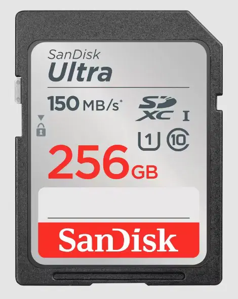 سانديسك بطاقة Ultra® SDHC™ UHS-I وبطاقة SDXC™ UHS-I  سعة 256 جيجابايت (SDSDUNC-256G-GN6IN)