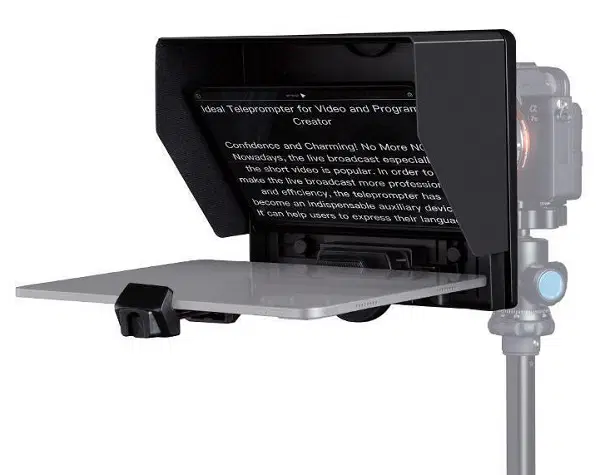 FEELWORLD TP10 Portable 10-inch Folding Teleprompter supports up to 11" Smartphone/Tablet Prompting Smartphone DSLR Shooting with Remote Control & Lens Adapter (FEELWORLD-TP10)