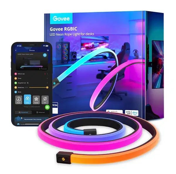 Govee RGBIC LED Neon Rope Light for desks 3m. (H61C3)