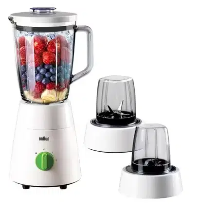 Braun Blender 500w Glass Jug + 2 Mill (BRJB0153WH)