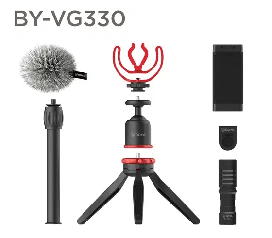 طقم ميكروفون فيديو عالمي للهواتف الذكية من بويا (BY-VG330)