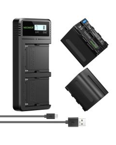 NEEWER 2-Pack Sony NP-F970 Replacement Battery Charger Set