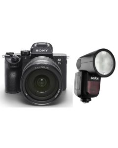 Sony Camera Alpha A7 III CAMERA WITH 28-70 (ILCE-7M3K) + Godox TTL LI-ION Round Flash for Sony (V1S)
