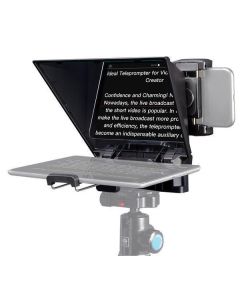 FEELWORLD TP2A محمول مقاس 8 بوصات Teleprompter يدعم ما يصل إلى 8 بوصات للهاتف الذكي / الكمبيوتر اللوحي الذي يعمل على تصوير الهاتف الذكي DSLR مع جهاز التحكم عن بعد وحلقات محول العدسة (FEELWORLD-TP2A)