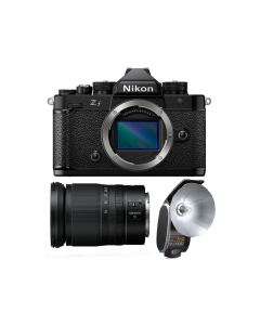 Nikon Zf Mirrorless Camera body Only + Nikon Nikkor Z 24-70mm f/4 S LENS + Godox Retro Camera Flash