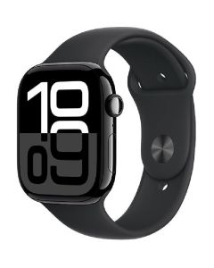 ساعة Apple Watch Series 10 GPS مقاس 46 مم، ألومنيوم أسود، مقاس متوسط/كبير (MWWQ3QAA)