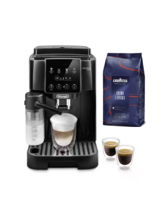 Delonghi Magnifica START - Automatic coffee machine with Cup- black + Coffee Beans Lavazza 1k