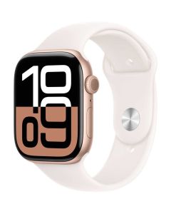 ساعة Apple Watch Series 10 GPS مقاس 42 مم باللون الذهبي الوردي M/L (MWWJ3QA/A)