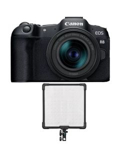 Canon EOS R8 Camera with RF24-50mm F4.5-6.3 IS STM Lens + Gift Godox FH50R RGB LED Flexible Light Panel (FH50R)