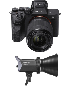 Sony Alpha 7 IV full-frame Hybrid Camera with 28-70 mm Zoom Lens (ILCE-7M4K) + Godox Litemons LA200D Daylight LED Light (LA200D)