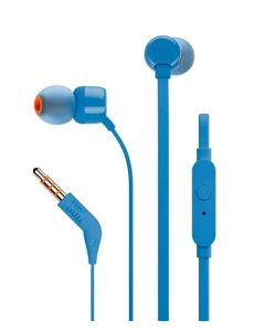 JBL سماعة أذن داخلية سلكية بميكروفون (JBLT110BLUE)