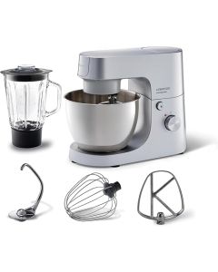 Kenwood HOMEBAKE 1400W Stand Mixer with Blender, 5L Brushed Steel Bowl, K-Beater, Whisk, Dough Hook, Splash Guard, Variable Speed, Compact Design, KHH01.120SI Silver