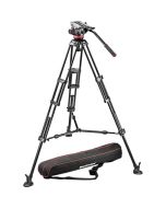 Manfrotto Professional fluid video system/ aluminum / ground spreader (MVH502+546GB)