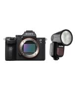 Sony a7 III Digital Camera - Body Only (ILCE-7M3) + Godox TTL LI-ION Round Flash for Sony (V1S)