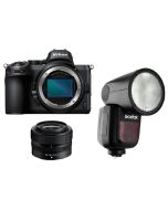 Nikon Z5 Kit With 24-50 Lens , Full Frame Mirrorless Camera + Godox TTL LI-ION Round Flash