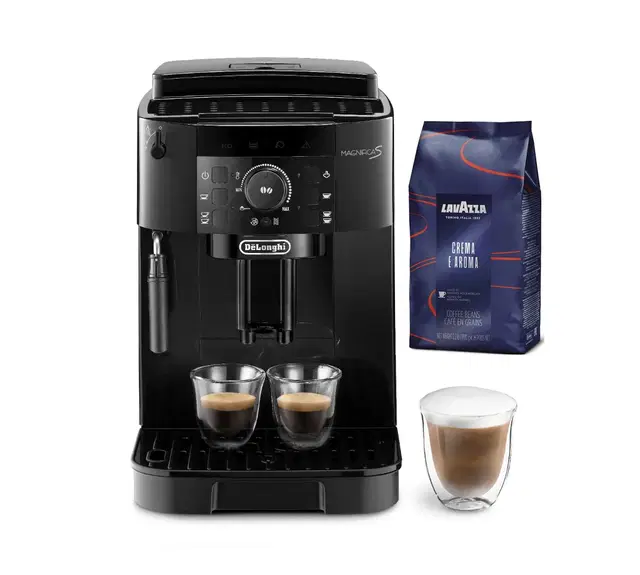 Delonghi ECAM12.121.B Magnifica S Automatic Coffee Machine + Free Gift Coffee Beans Lavazza 1k (COFFEE-LAVAZZA)
