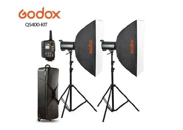 GODOX QS400-KIT STUDIO LIGHT KIT (QS400II-KIT) + 2 Light Stand 