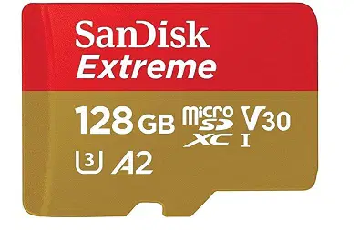 SanDisk 128GB SDXC 190MB/S Micro Extreme Memory Card (SDSQXAA-128G-GN6MN)