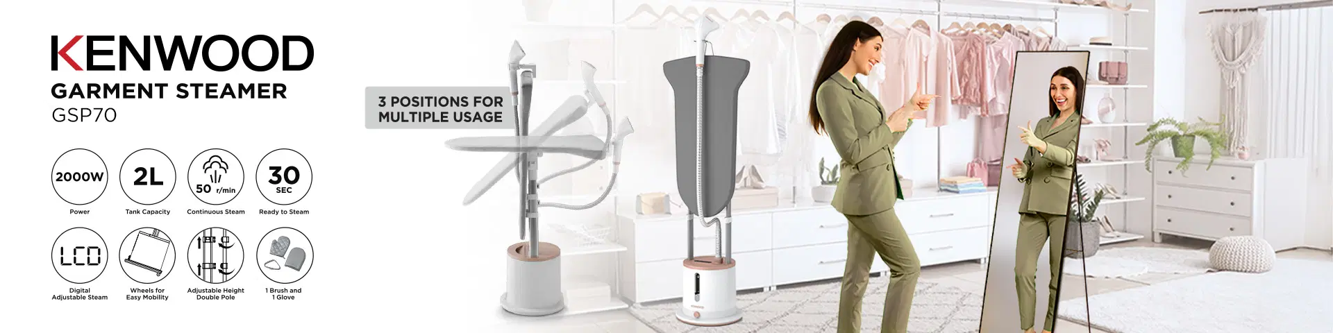 Kenwood Garment steamer 2000W 2L